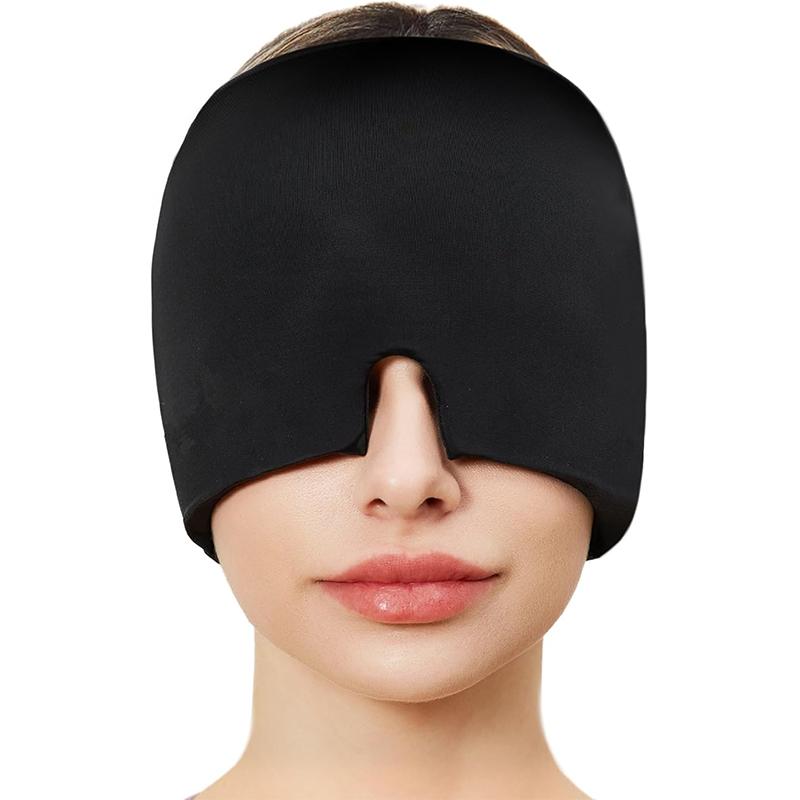 

Migraine Relief Cap Headache Relieve Cap Mask Products Cooling Odorless Gel Ice Head Wrap for Stress Hangover Puffy Eyes JT457 чёрный