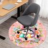 1pc Easter Bunny Round Chair mat Area Rug - Non-Slip, Floor Mat for Office, Bedroom, home decor Christmas Gift p0811043