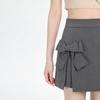 Bogen Unregelmäßige Mini Röcke Frauen Sommer Hohe Taille Schlank Schlitzte A-linie Rock Shorts Süße Mädchen Casual Alle-spiel Schwarz grau