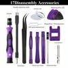 Purple Precision Screwdriver 115 Combined with 1 Set of Multi-Functional Home Repair Tool Set for Mobile Phones, Watches, Computers and Other Belts
