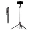 F15 2025 New Textured Grip Anti-slip Sweat Resistant 1.7m Long Tripod Selfie Stick with Detachable Phone Clip
