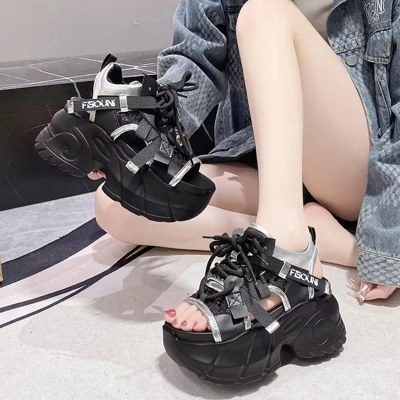 Fashion Summer kawaii Women Sneakers Mesh High Platform Trainers White Shoes Heels Wedges Sandals Breathable Woman Casual Summer Shoes