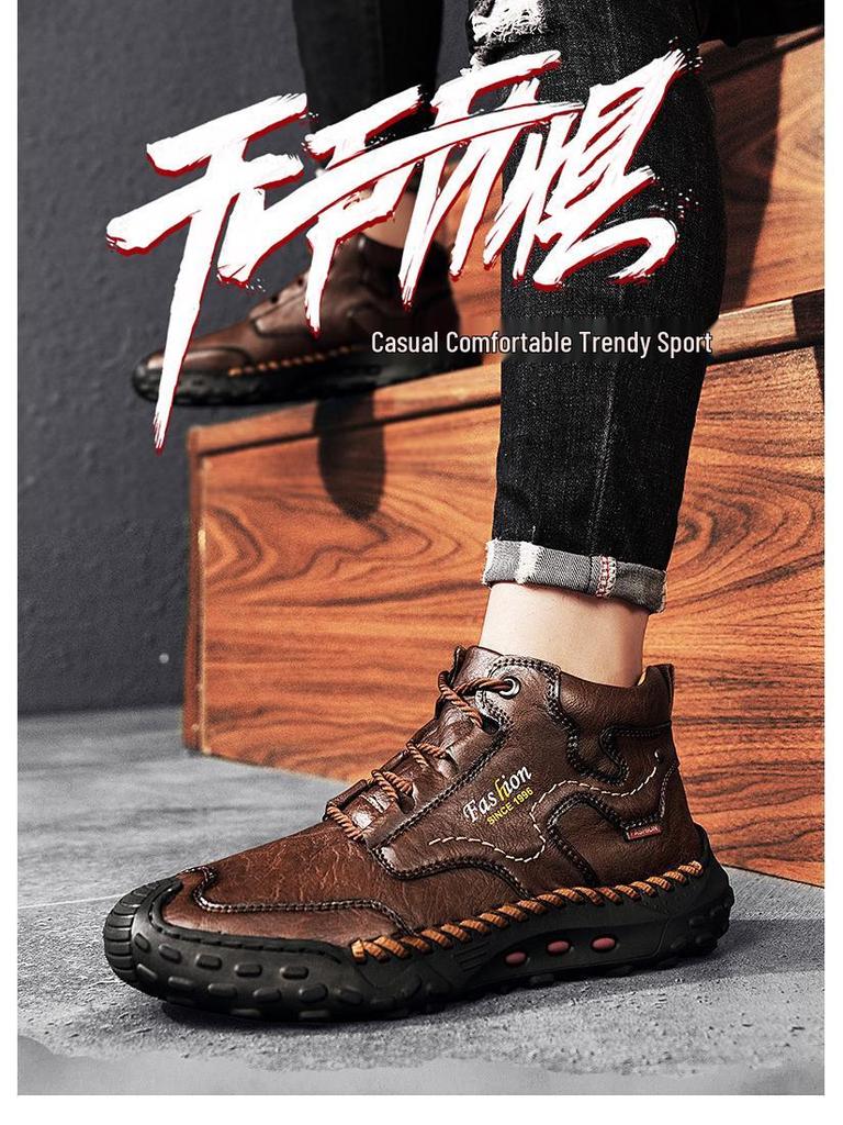 Martin Men's Winter Boots: Large Size, Anti-Cold, Plus Velvet, Warm Outdoor Sports and Casual Shoes