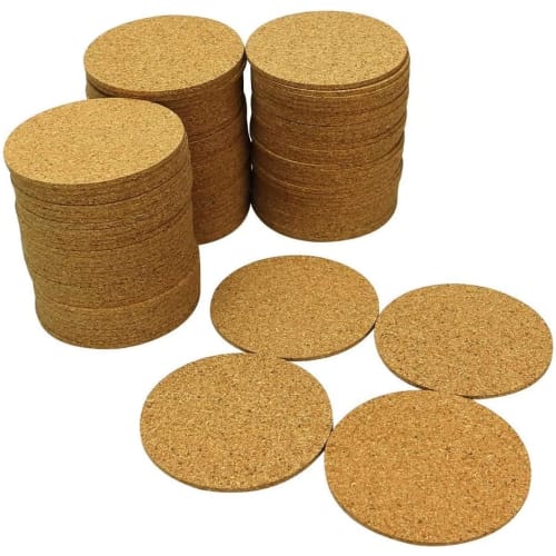 

[GREE-S] Stylish Round Cork Coasters, Absorbent and Heat-Resistant, for Glasses and Mugs, Ideal for Home, Restaurants, Cafes, and Restaurants, 9cm Dia