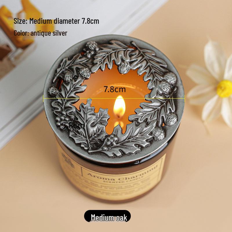 Aroma Candle: Heat-Gathering Alloy Lid for Even Burning with Snuffer