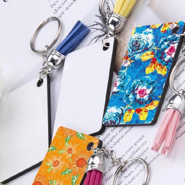 40Pcs Heat Pressed Keychain Blanks Versatile Key Rings for DIY Crafts Supplies