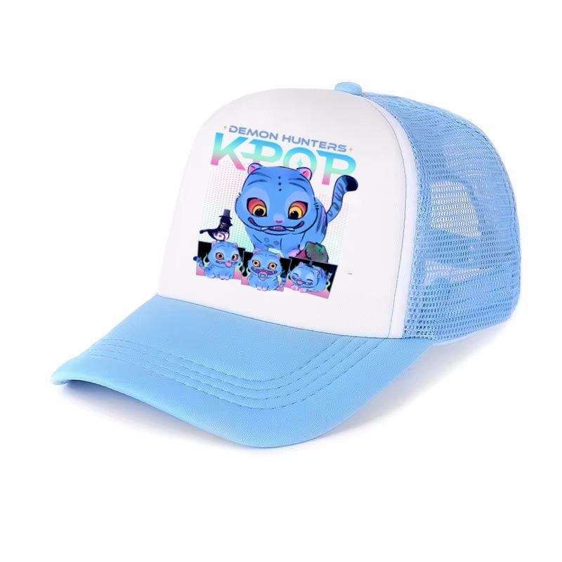 Cute Demon Hunter Girls' Baseball Cap Adjustable Casual Printed Mesh Sun Hat for Kids