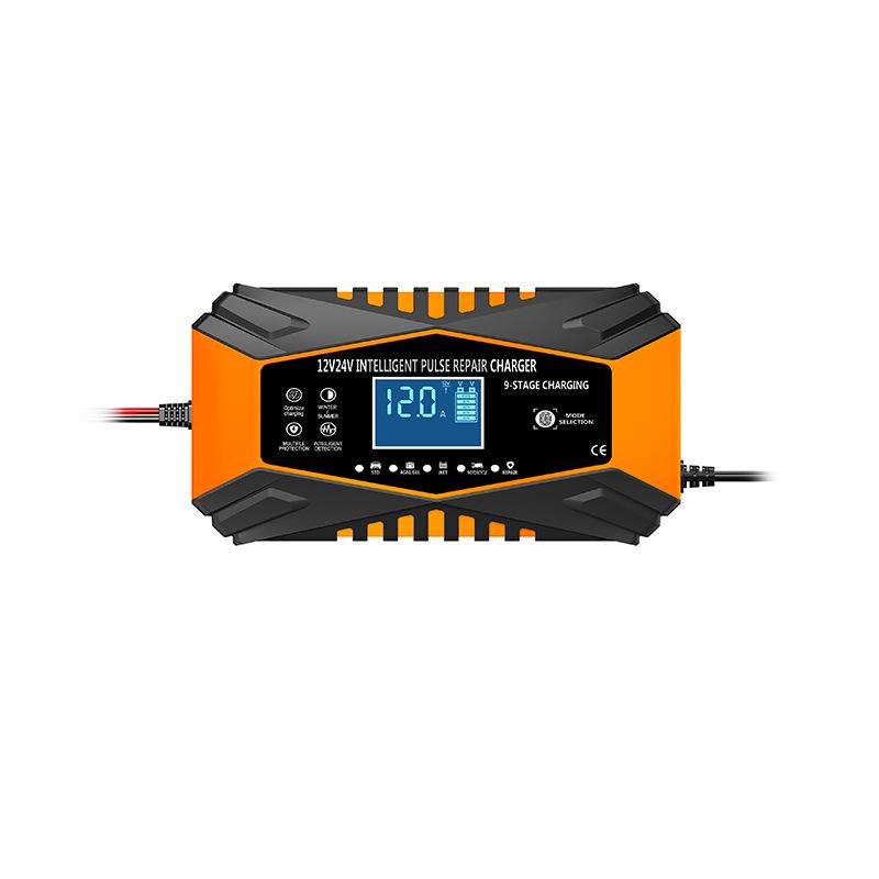 12V/24V Intelligent Pulse Repair Lead-Acid Car Battery Charger, Nine-Stage Optimization