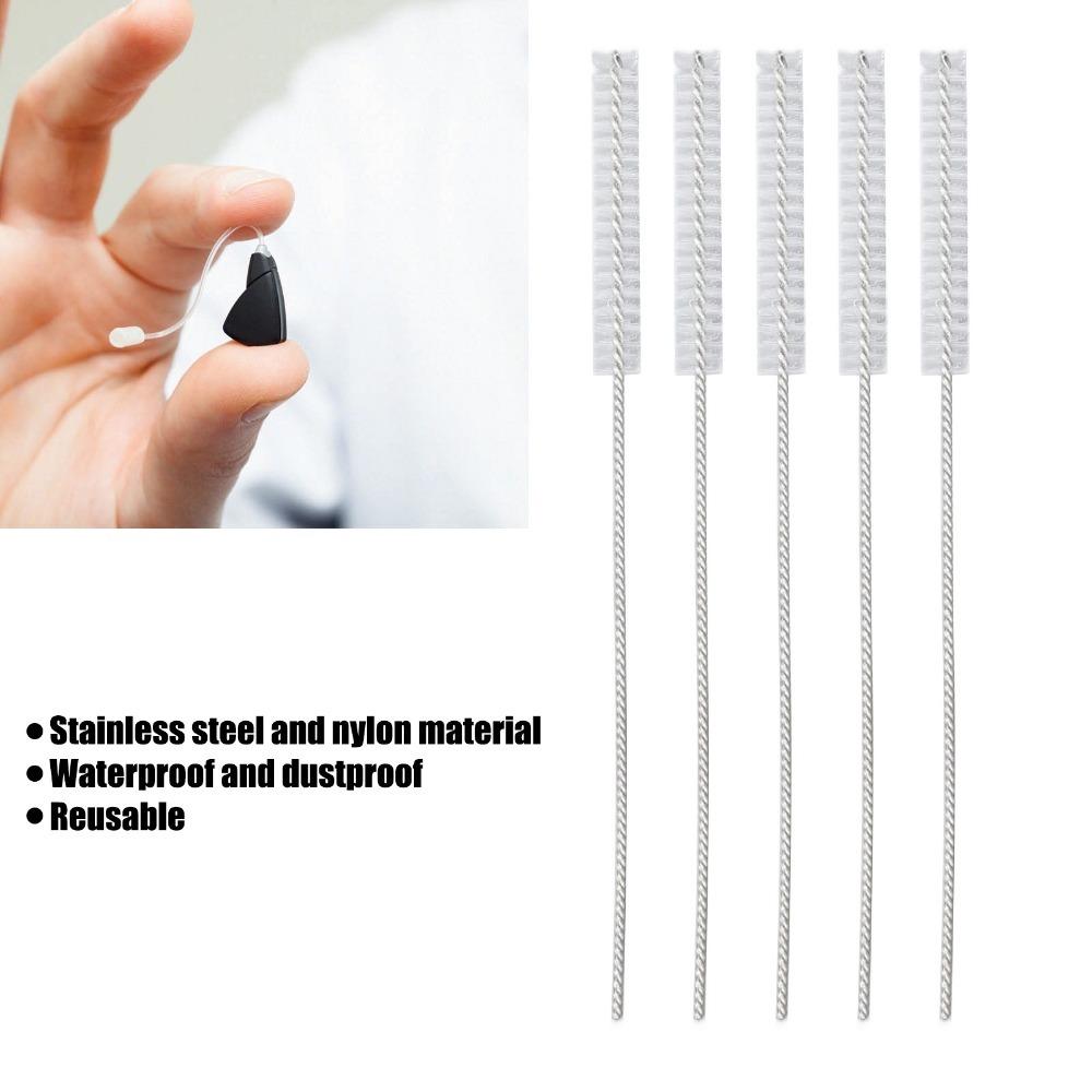 10Pcs Nylon Hair Hearing Aid Vent Brush Hearing Aid Cleaning Tool For Hearing Aid Maintenance