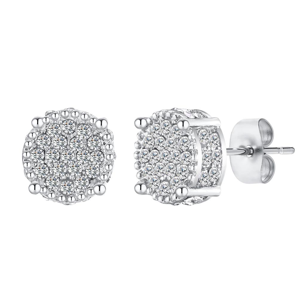 Męskie luksusowe kolczyki sztyfty z kamieniami CZ, metal w kolorze złotym, prezent na Walentynki, Dzień Ojca, urodziny, imprezę, bbrincos masculinos Zircon