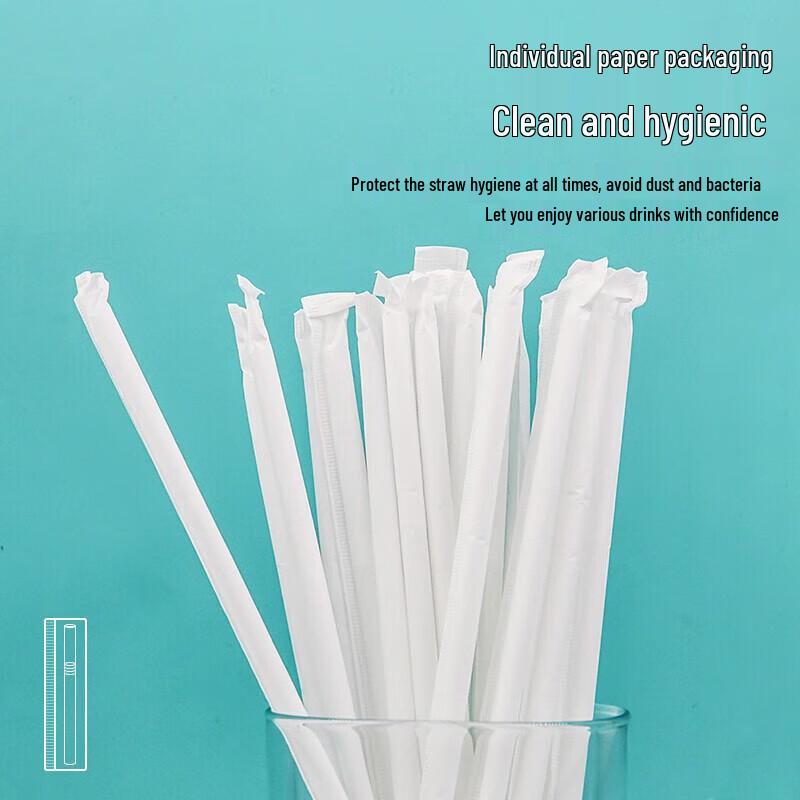 Disposable Flexible Plastic Straws, Individually Wrapped