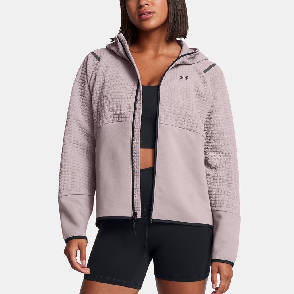 Under Armour Unaufhaltsame Serie Logo Kariert Reißverschluss Langarmjacke Damen Jacken Lipid-Grau 1389842-015