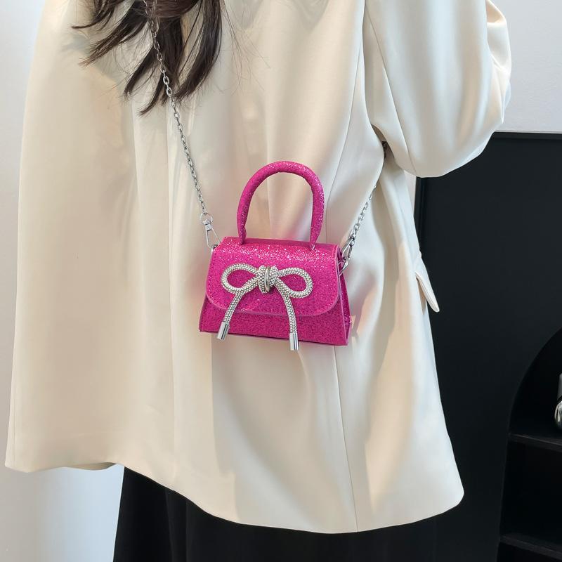 French Niche Design Premium Mini Bag 2025 Girl Bow Chain Lipstick Earphones Messenger Bag Tide
