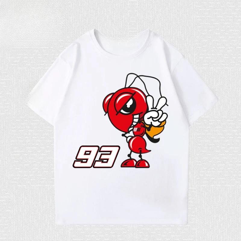 2025 Léto Nové MOTO93 Pánské Marquez Motocyklové Pamětní Tričko Závodní Kombinéza Motocyklová Kombinéza Bavlna Krátký Rukáv Unseix Tričko