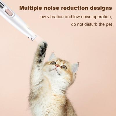 Dog Paw Trimmer with LED Light Electric Dog Trimmer Rechargeable Low Noise Pet Trimmer Hair Clipper Grooming Tool for Paws