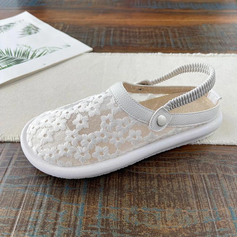 Women's Shoes  Fashion Mesh Women's Flats  Summer Breathable Casual Flat Shoes Solid  Round Toe Women's Single Shoes