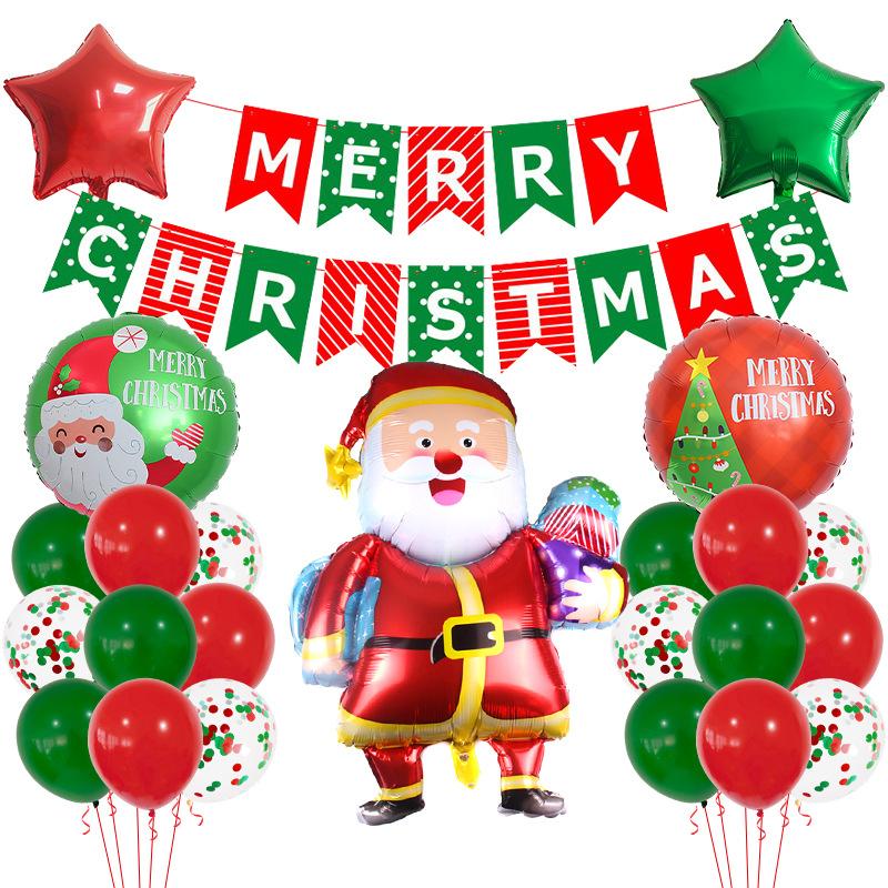Christmas Balloon Set Gingerbread Man Themed Santa Claus Christmas Tree Party Decorations Kindergarten Decorations