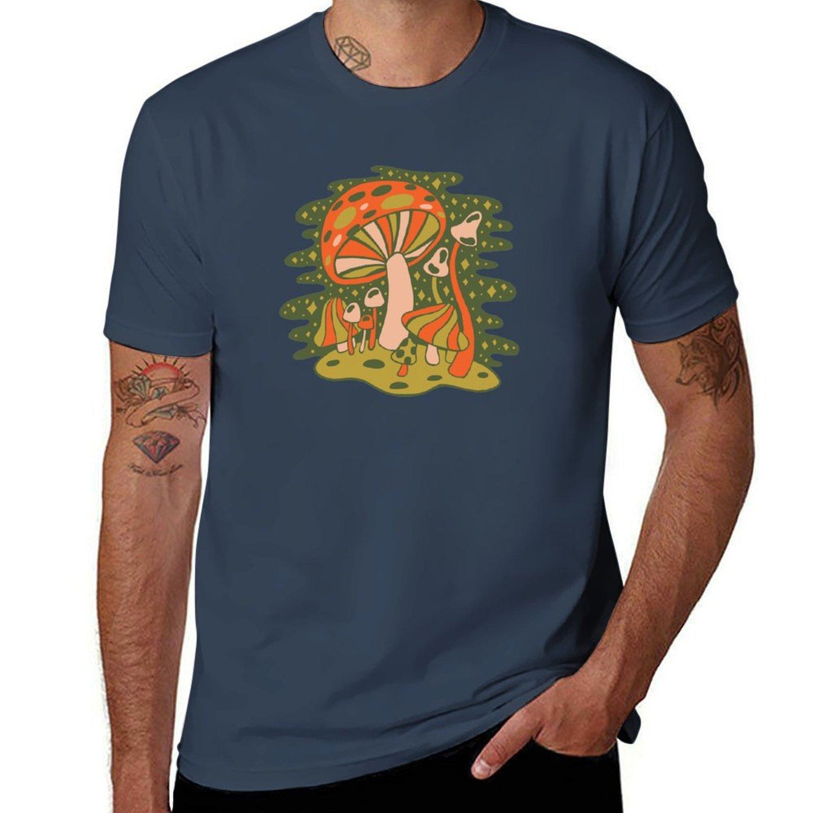 Forest of Mushrooms TShirt Worker Basic Short Sleeve Tee S