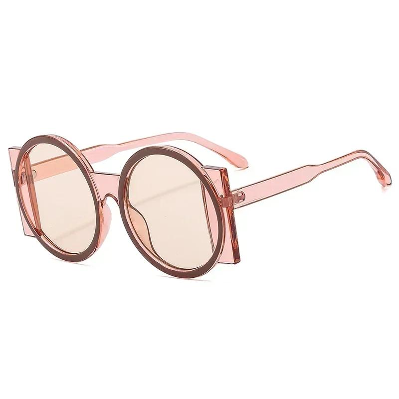 New Round Sunglasses Women Men Cool Brand Designer Colorful Sun Glasses Female Male Big Frame Outdoor Eyewear