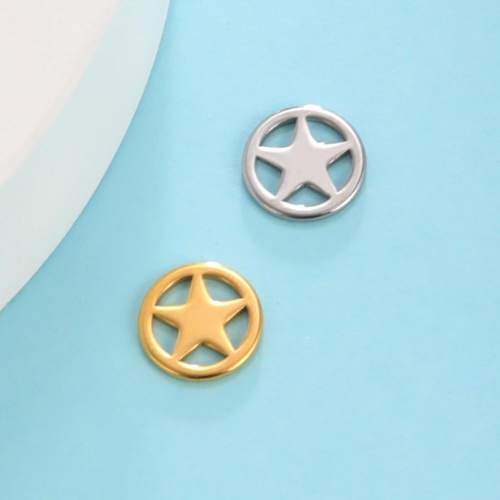 Teamer 5pcs Stainless Steel Charms for Jewelry Making DIY Accessories Sun Star Heart Moon Pendant for Bracelet Necklace Earrings
