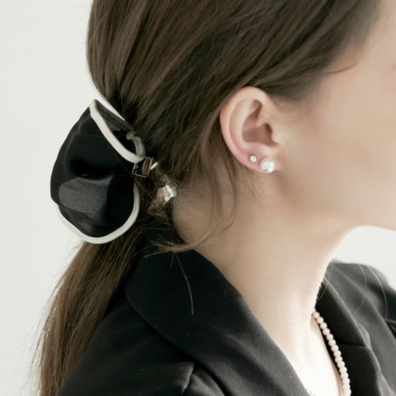 BESTY Wang Schleifennadel Haargummi Schwarze Schleife Automatische Nadel