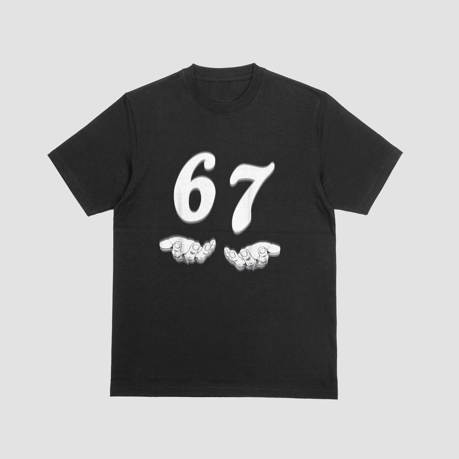 67 Angel Wings Meme Shirt Minimalist Funny Number Graphic T-Shirt S