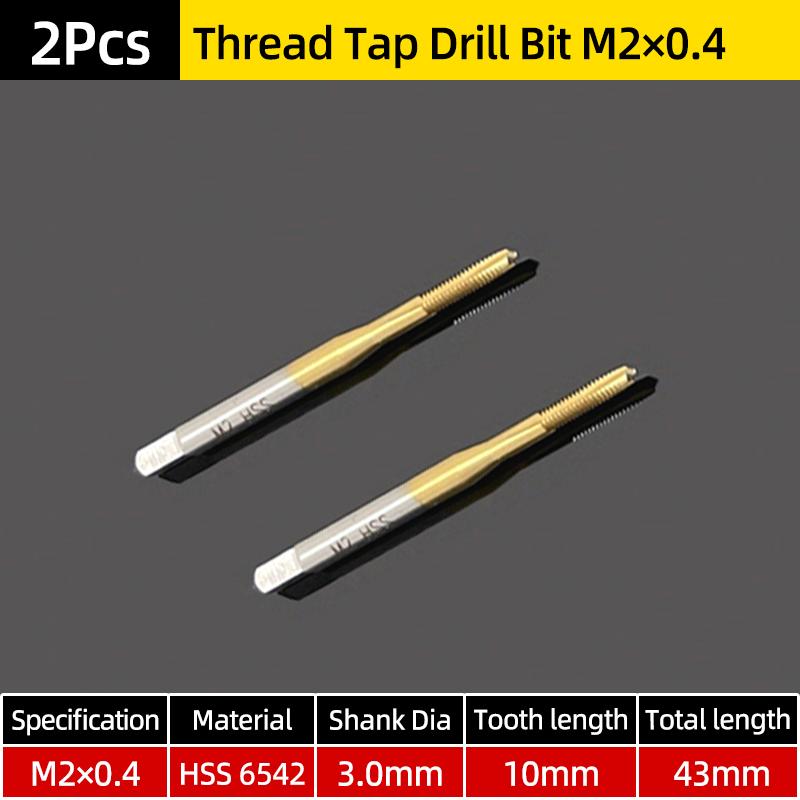Machine Thread Tap Drill Bit HSS 6542 Titanium Metric Screw Machine Taps Straight Flute Hand Tool M2/M2.5/M3/M3.5/M4/M5/M6/M8