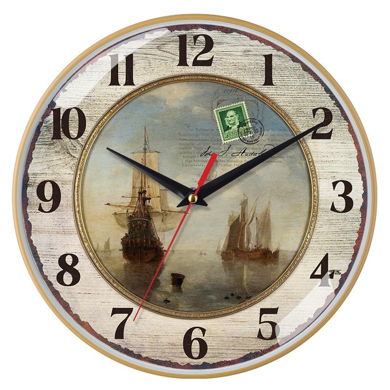 12 Inch 30cm Imitation Wood Grain Bamboo Grain Brushed Japanese Style Silent Clock Fashion Living Room Personalized Creative Wall Clock