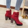 Retro Women's Boots 2025 New Square Heel Woman High Heel Shoe Female Rubber Ankle Boots Platform Short Boots Zapatillas Mujer