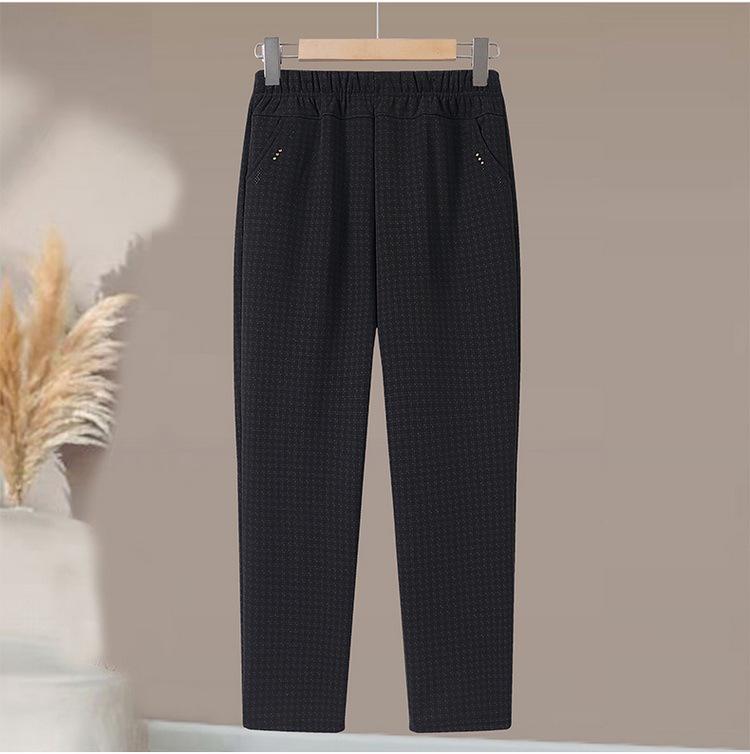 Verdickte Winter-Fleece-Samthose für Frauen mittleren Alters und ältere Frauen - Warm, gerade geschnitten, Übergröße