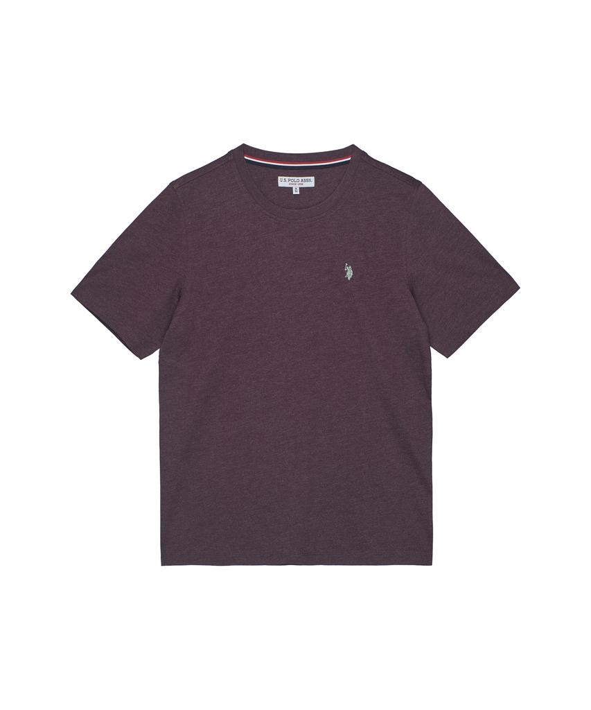 USPOLOASSN Cotton Short Sleeve Round Neck T-Shirt_Melan Purple