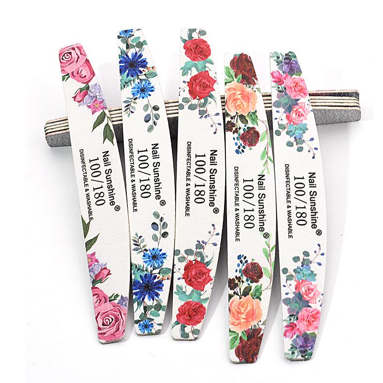 Oboustranný růžový pilník na nehty pro tvarování a leštění