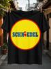 Schneidel Graphicblue Block Letters Inside Large Yellow Circle Red Border And Geometric Symbol Tee Unisex All TShirt