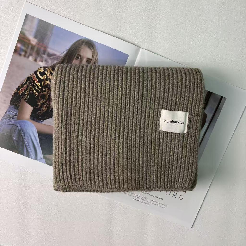 Korean Style Cozy Knitted Wool Scarf for Women - Winter Warmth with Versatile Neck Protection & Couple-Friendly Design