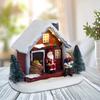 Winter Snow Christmas Village Building Santa Village Houses Dcoration Figurines Light-Up Home Holiday Tabletop Ornament Gifts