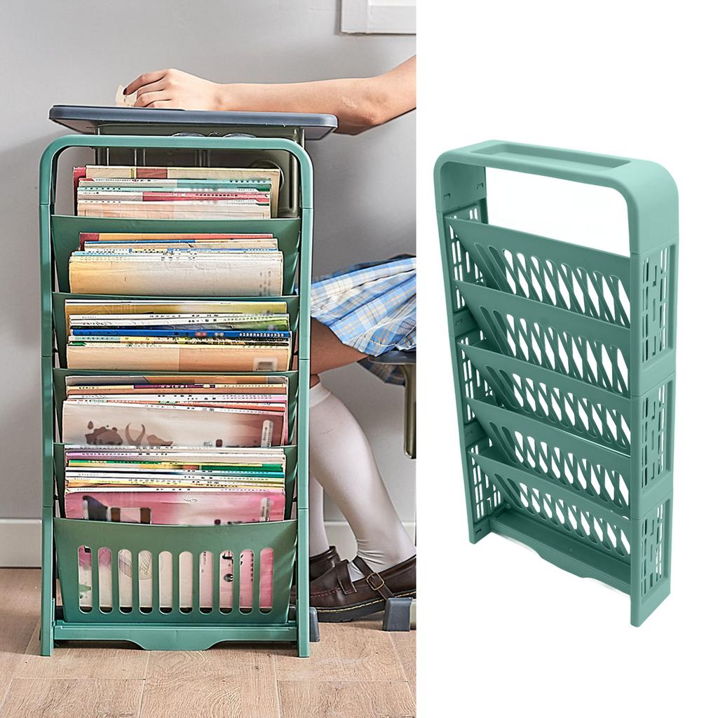 5 Tier Bookshelf Plastic Book Storage Rack   Shelf   Bookcases Floor Standing