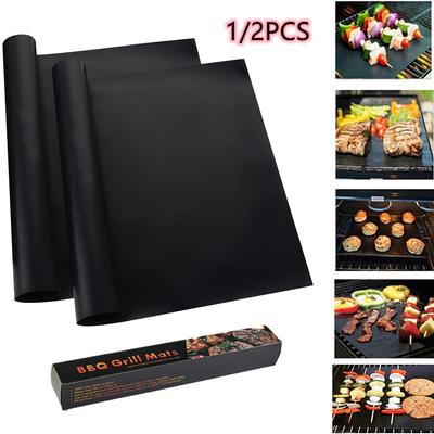 1/2pcs BBQ Grill Mat, 15“ X 12” Outdoor BBQ Non-Stick BBQ Grill Mat, BBQ Grill Mat Accessory Easy To Clean, for Charcoal Electric and Gas Grills
