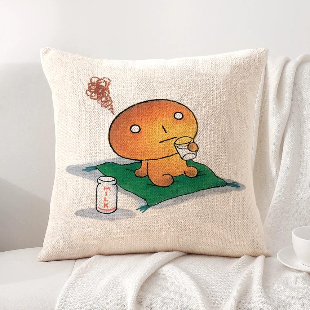 Japan Kawaii K-Kogepan Cushion Cover Summer Coolness Linen Fabric Double-Sided Printing Pillow Case Sofa Home Decor Gift