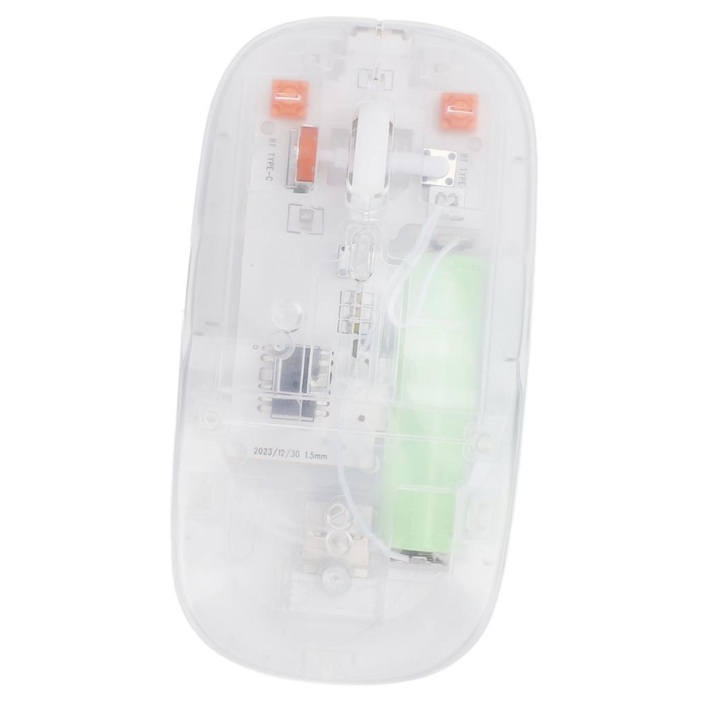 Transparent Wireless Bluetooth Mouse with USB Receiver 2.4G 3 Adjustable DPI Computer Mouse for PC