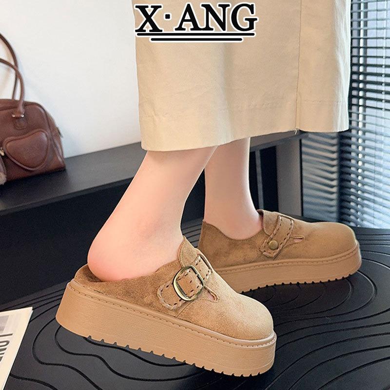 Cattle Anti-velvet Thick-soled All-inclusive Women's Autumn New One-pedal Casual Single Shoes Women's