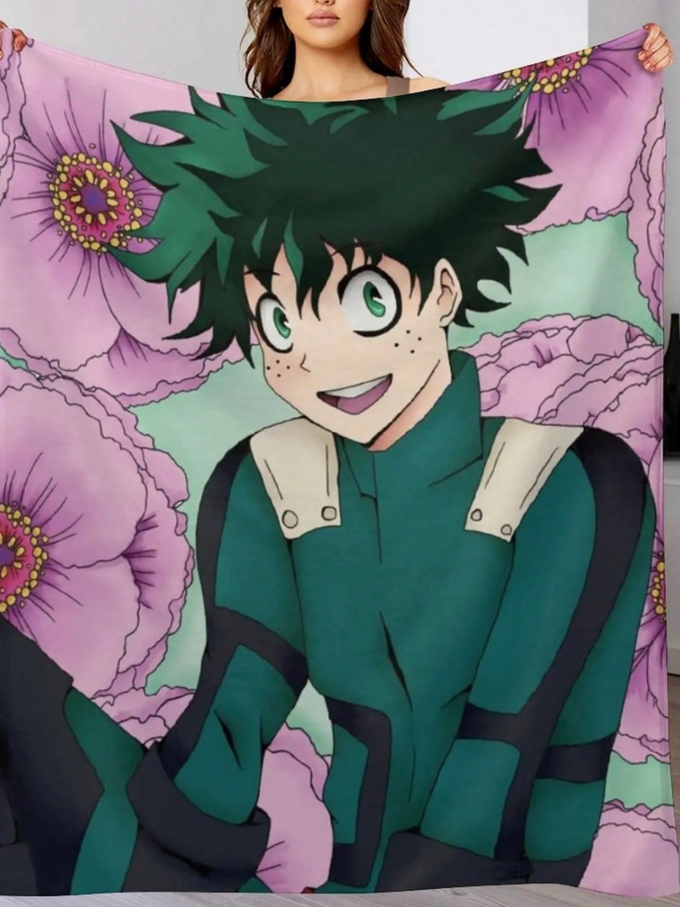 Deku Izuku Midoriya Throw Blanket Beach Cute Blankets For Sofas Valentine Gift Ideas Blankets 75X95CM