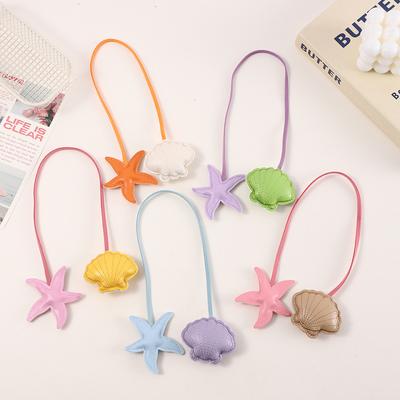 Cross-border Foreign Trade Cartoon Starfish Shell Bag Pendant Car Leather Lanyard Lanyard Keychain Decorative Pendant
