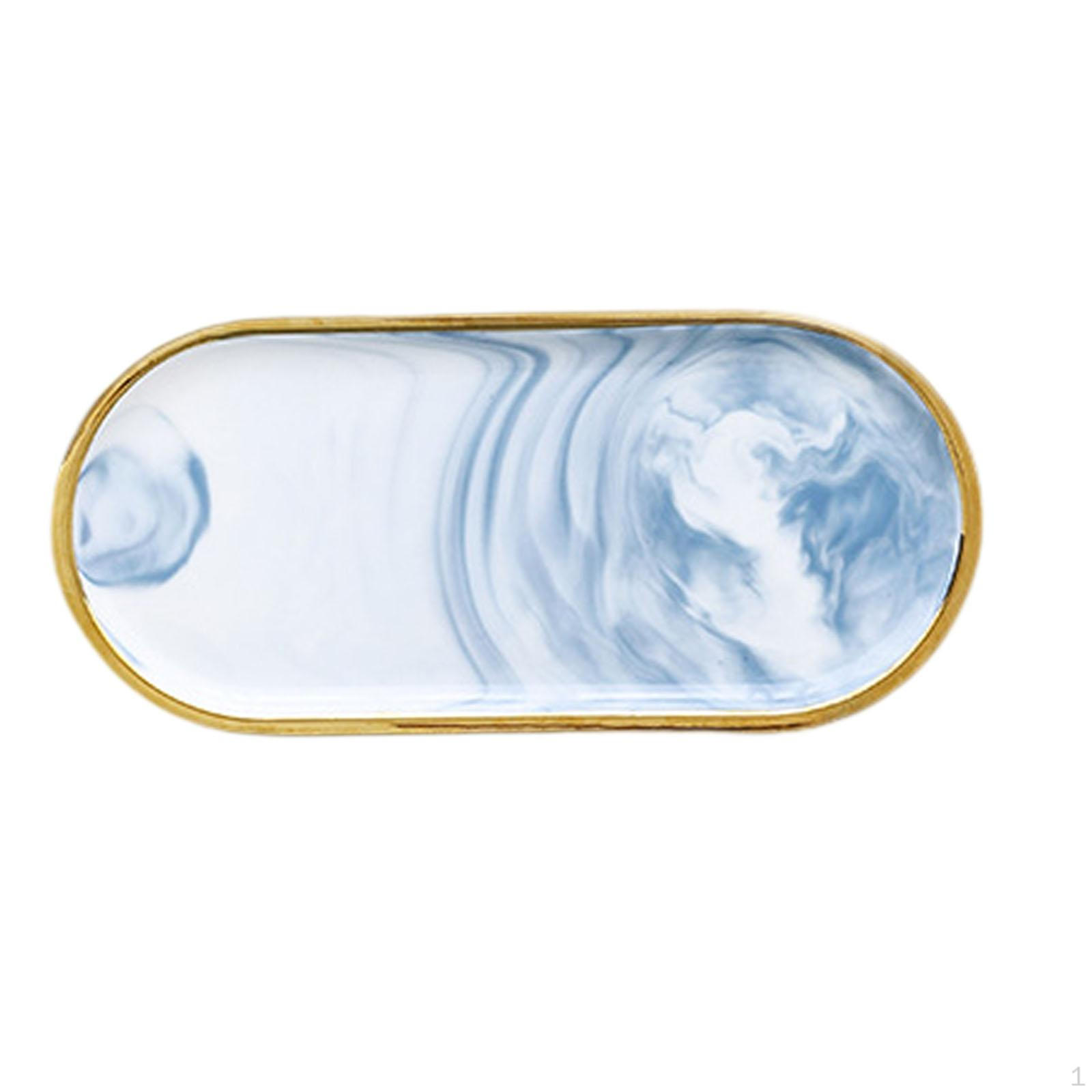 

Фруктовая тарелка, сервировочный поднос, фарфоровый ювелирный брелок, многофункциональное хранилище с золотой оправой B