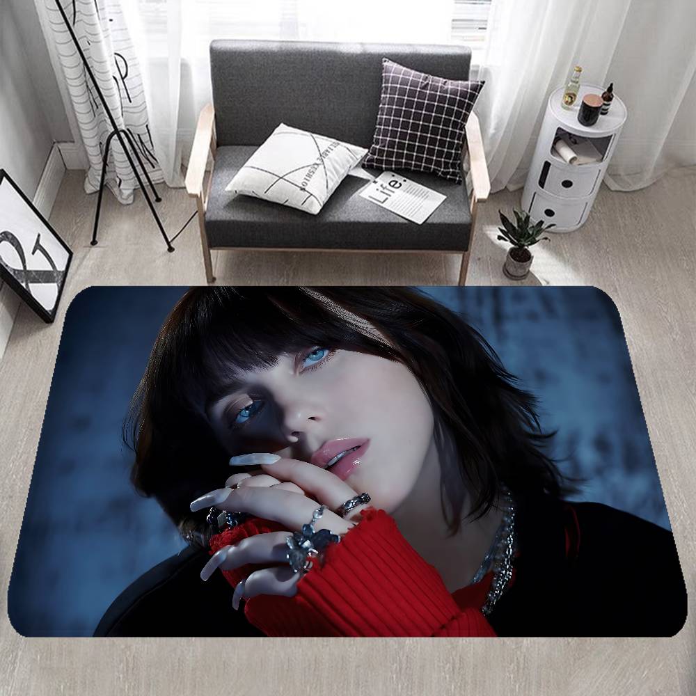 B-BillieS Singer E-EilishS Bathroom Mat Kids Room Bedroom Decoration Balcony Anti-Slip Doormat Living Room Welcome Rug