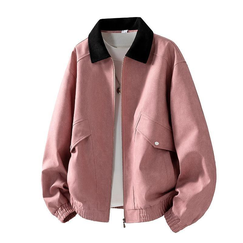 Men's Leather Patchwork Lapel Motorcycle Jacket, Couple's Functional Coat