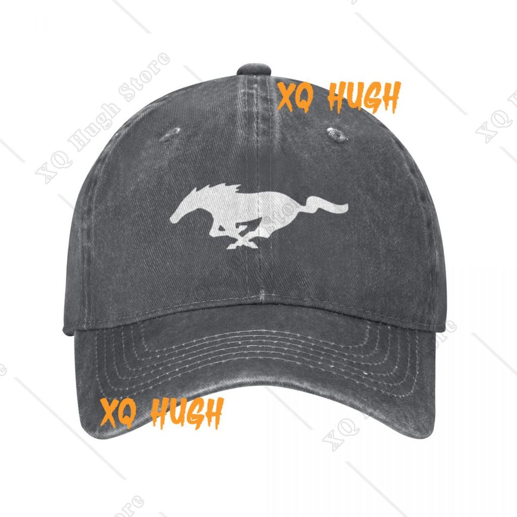 Mustang Pferdedruck Retro Cowboy Gewaschene Baseballkappen Herren Denim Street Tide Hut Hip Hop Schirmmütze