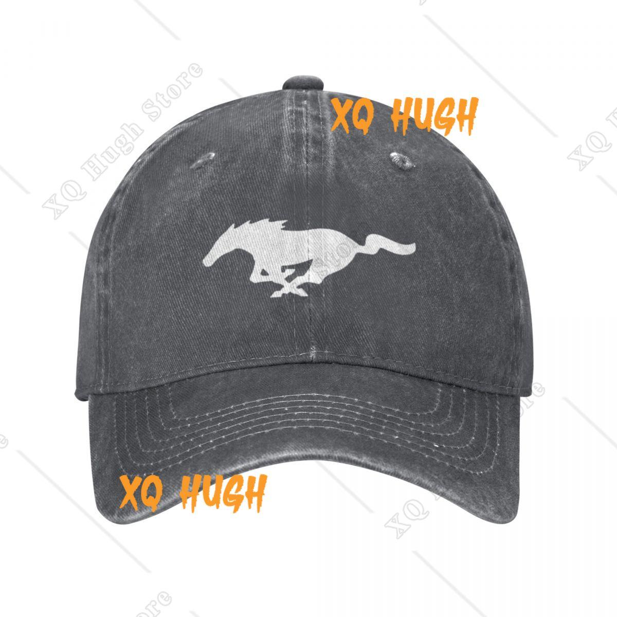 

Mustang Horse Printing Retro Cowboy Washed Baseball Caps Men Denim Street Tide Hat Hip Hop Peaked Cap One Size