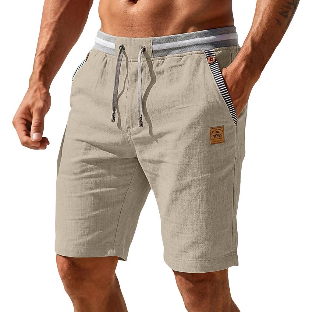 Men Casual Shorts Elastic Waist Drawstring Athletic Shorts with Pockets Lightweight Relaxed Fit Outdoor Sportswear