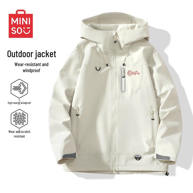

MINISO Men s Outdoor Hooded Triple-Proof Windbreaker Jacket 2XL