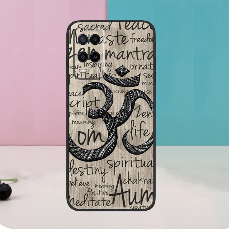 Aum om Namaste Symbol Zen Yoga Case For Oppo A60 A80 A40 A15 A16 A17 A57 A94 A74 A54 A76 A96 A18 A38 A58 A78 A98 A5 A6 Pro